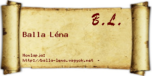 Balla Léna névjegykártya